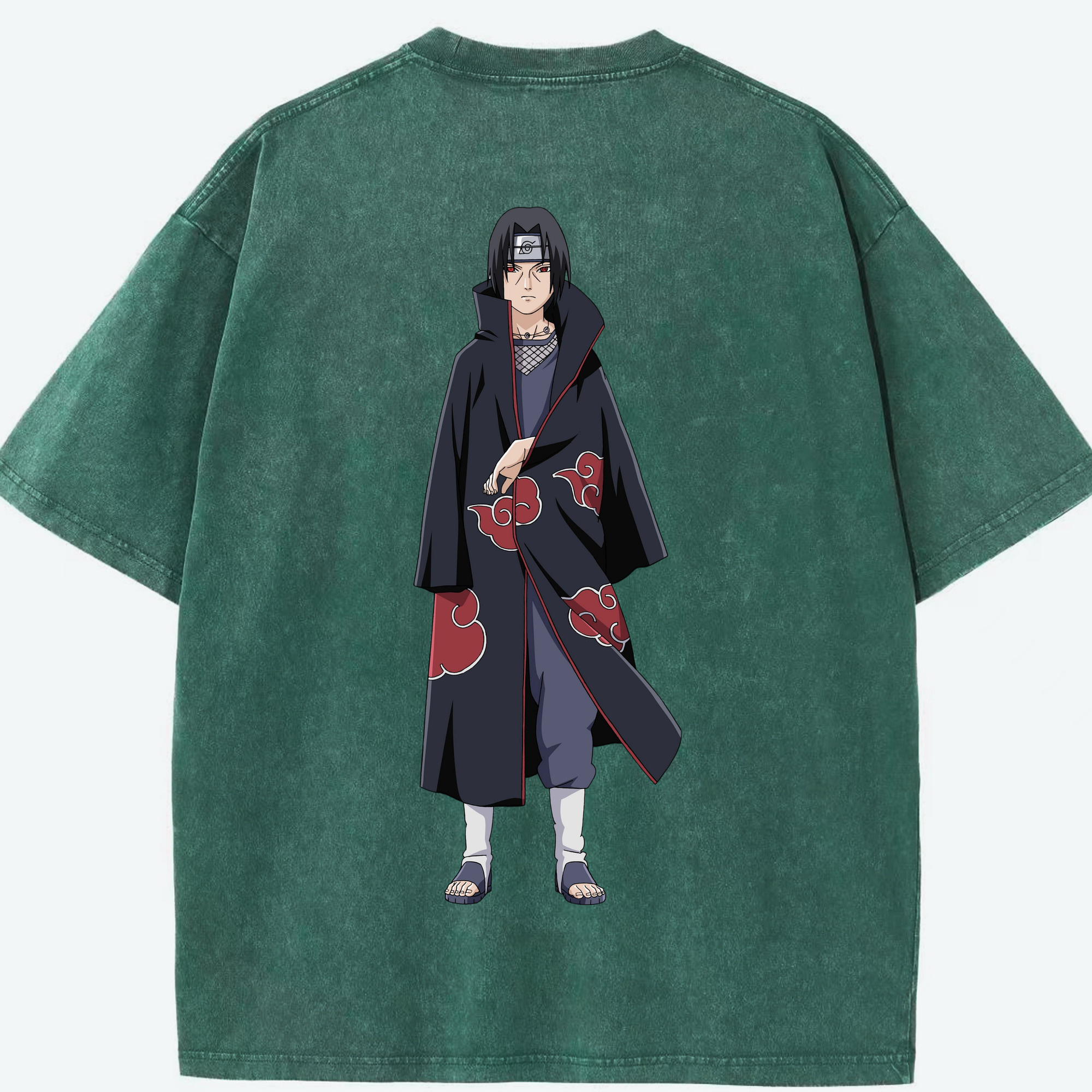 （画像用） NARUTO -ナルト- うちは イタチ Uchiha Itachi 綿100% ヴィンテージ風 半袖Tシャツ（背面プリント）